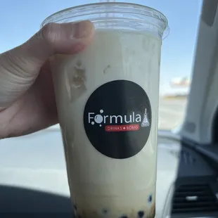 Very little boba for a brown sugar boba milk drink