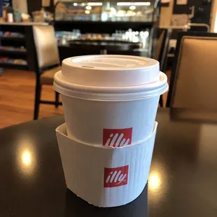 a coffee cup on a table