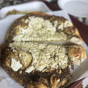 Cheese and Zatar Manaeesh with Cheese