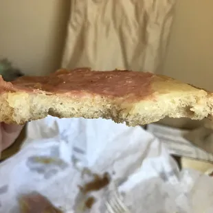Paper thin single slice of salami