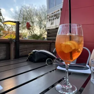 Aeperol Spritz with dinner and sunset on the patio.