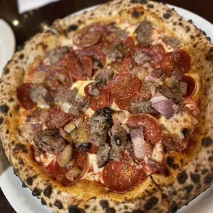 3 meat pizza