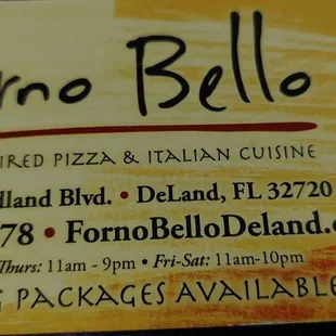 Address and website and phone number.