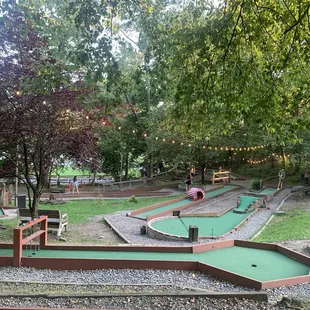 A few of the mini golf holes