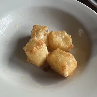 Cheese curds (what's left of them after my family devoured them)