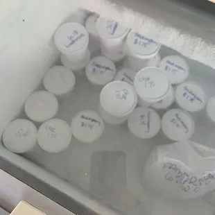 the contents of a freezer