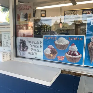 a display of ice cream cones