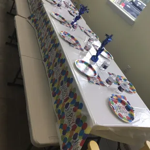 Great place for a birthday party!! We arrived and it was set-up.