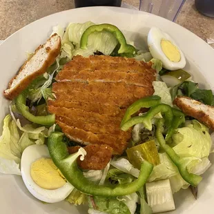 Chicken salad (it has chopped pickles!) and they're awesome on this salad!