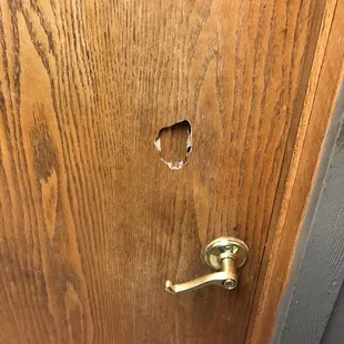 a hole in a door handle