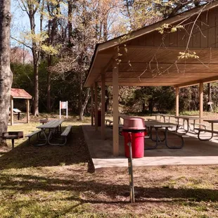 Picnic tables and grills