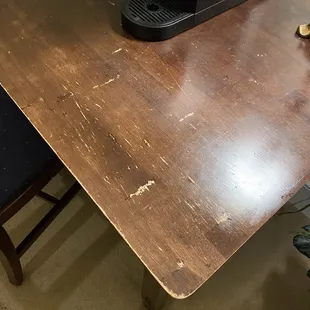 Beat up furniture throughout