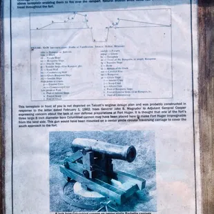 One of many placards throughout the site