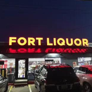 the front of the store at night
