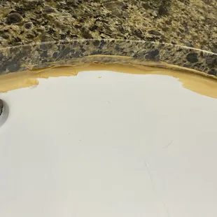 Bathroom sink put in poorly.