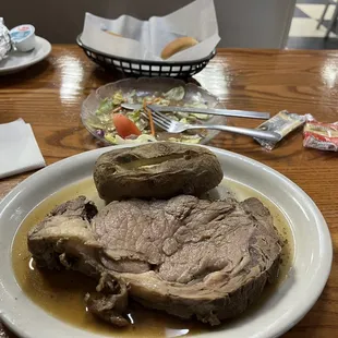 This is the Rib Eye special, comes with a choice of 2 sides, including bread: $22.99 Available Fri &amp; Sat after 4p