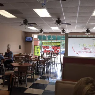 Plenty of room with Botha, bar height tables or regular tables.