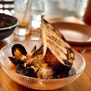 Steamed clams and mussels