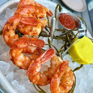 Old Bay Prawns with Cocktail Sauce
