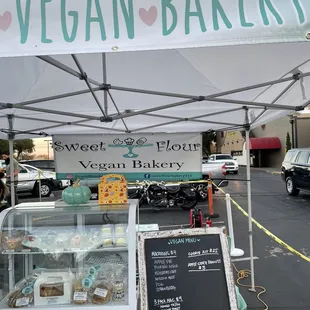 Vegan Chef Challenge pop up - got a yummy vegan apple cider donut here and stickers