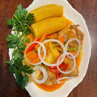 a plate of thai food