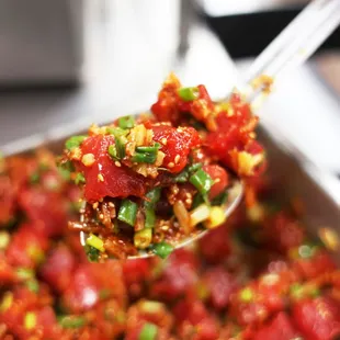 a spoon full of food