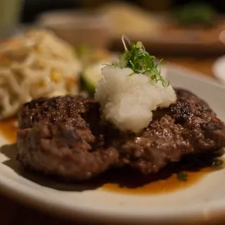 Bento with Japanese Style Hamburger Steak and Saba Shio