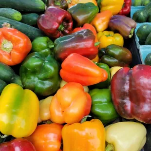 a variety of peppers