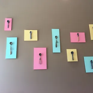 a wall of spoons and forks
