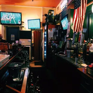 he bar and televisions