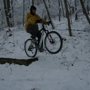 Winter mountain bike riding