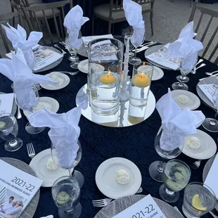 Open bar, hors d'oeuvres, starter salad, main entrée, dessert, and lots of nice raffle prizes!