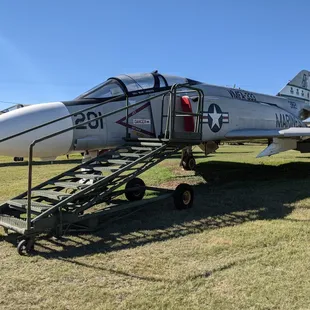 Outside, touring the aircraft park at the Fort Worth Aviation Museum