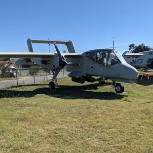 Outside, touring the aircraft park at the Fort Worth Aviation Museum
