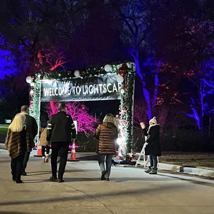 FWBG Lightscape: #FWBG #LightscapeFortWorth entrance to the 1.2 mile trail