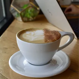 "Peachy Keen" summer menu latte (~$6 w/ no alterations)