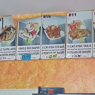 Fort Worth Seafood Menu.
