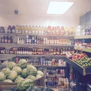 Small market on one side.