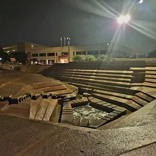 The Water Gardens by night.