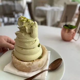 Honey onyx pistachio gelato