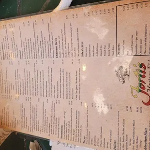 menu