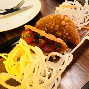 Tuna Wonton Tacos