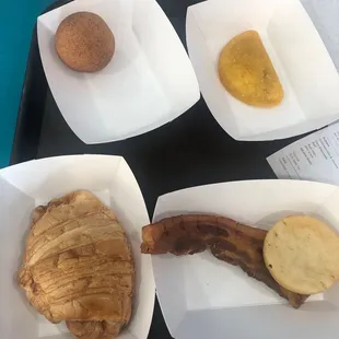 a variety of breakfast items