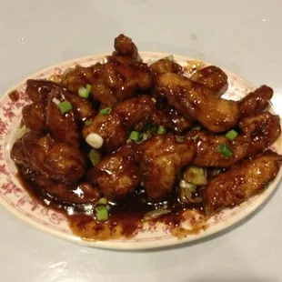 General tao's chicken... You can order it, as mild or as hot..as you desire