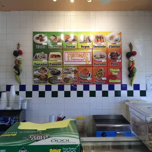 The food menu. Great prices