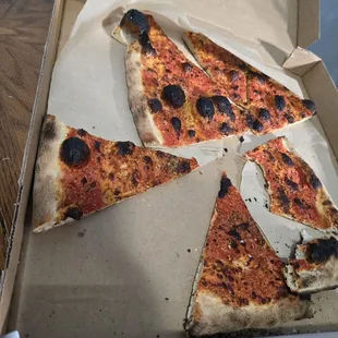 First time I have this pizza. It was really good. I got a large to take home and was burnt.