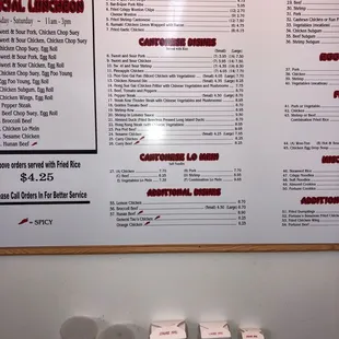 sushi and sashimi, menu