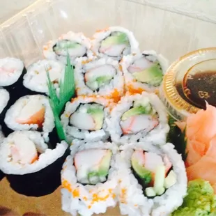 Shrimp roll and California roll. Lunch special $7.50. Good deal