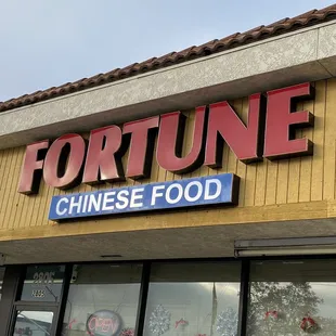 Exterior signage of the business