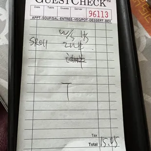 Charges for food we never received.